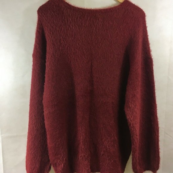 Ava & Viv Women's Burgundy V-neck Sweater NWOT - Picture 2 of 2